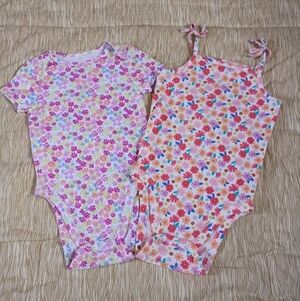 Jumping Beans NWOT Colorful Floral Baby Onesies Size 24M